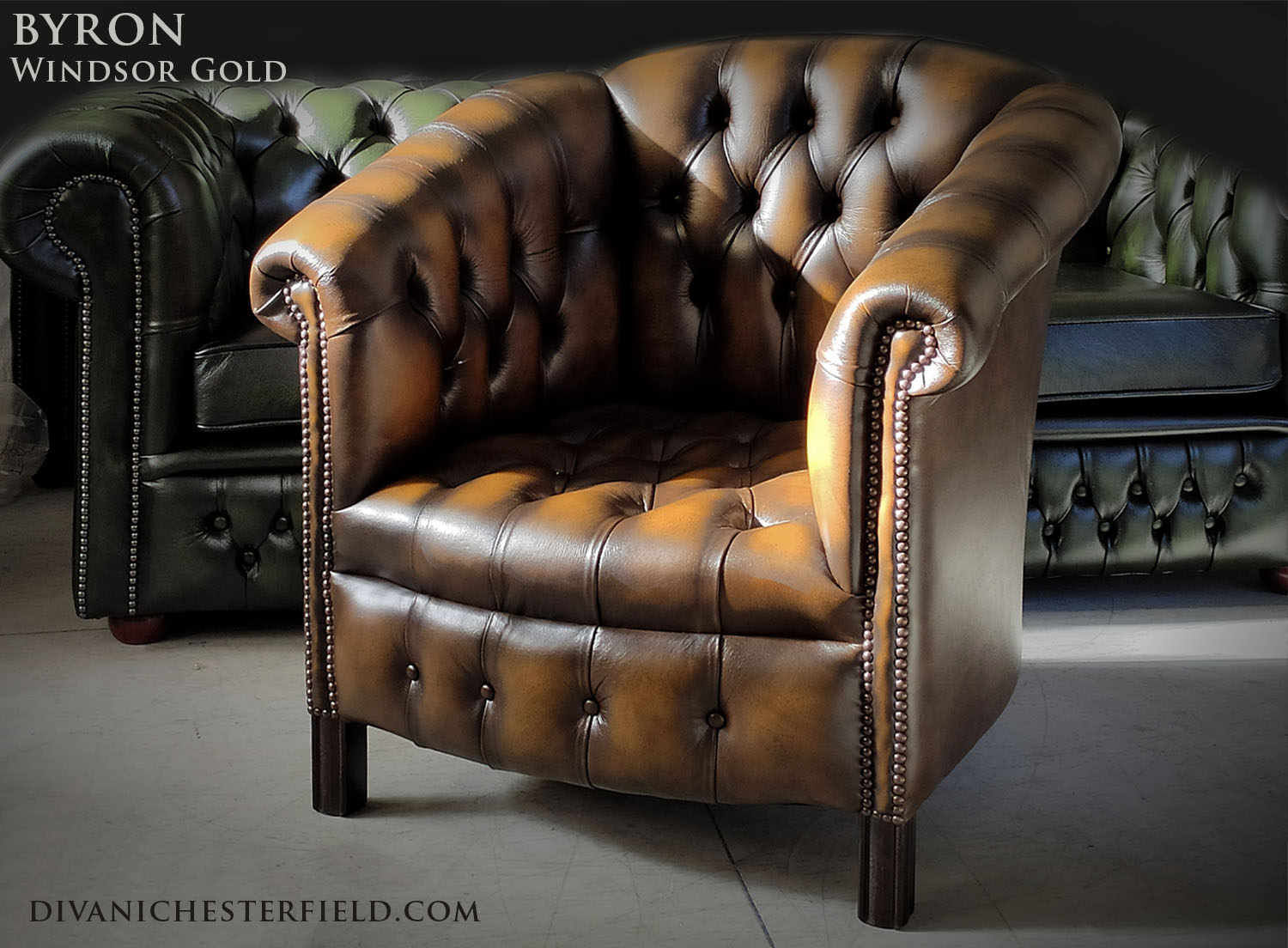 poltroncina chester byron dimensioni ridotte pelle gold