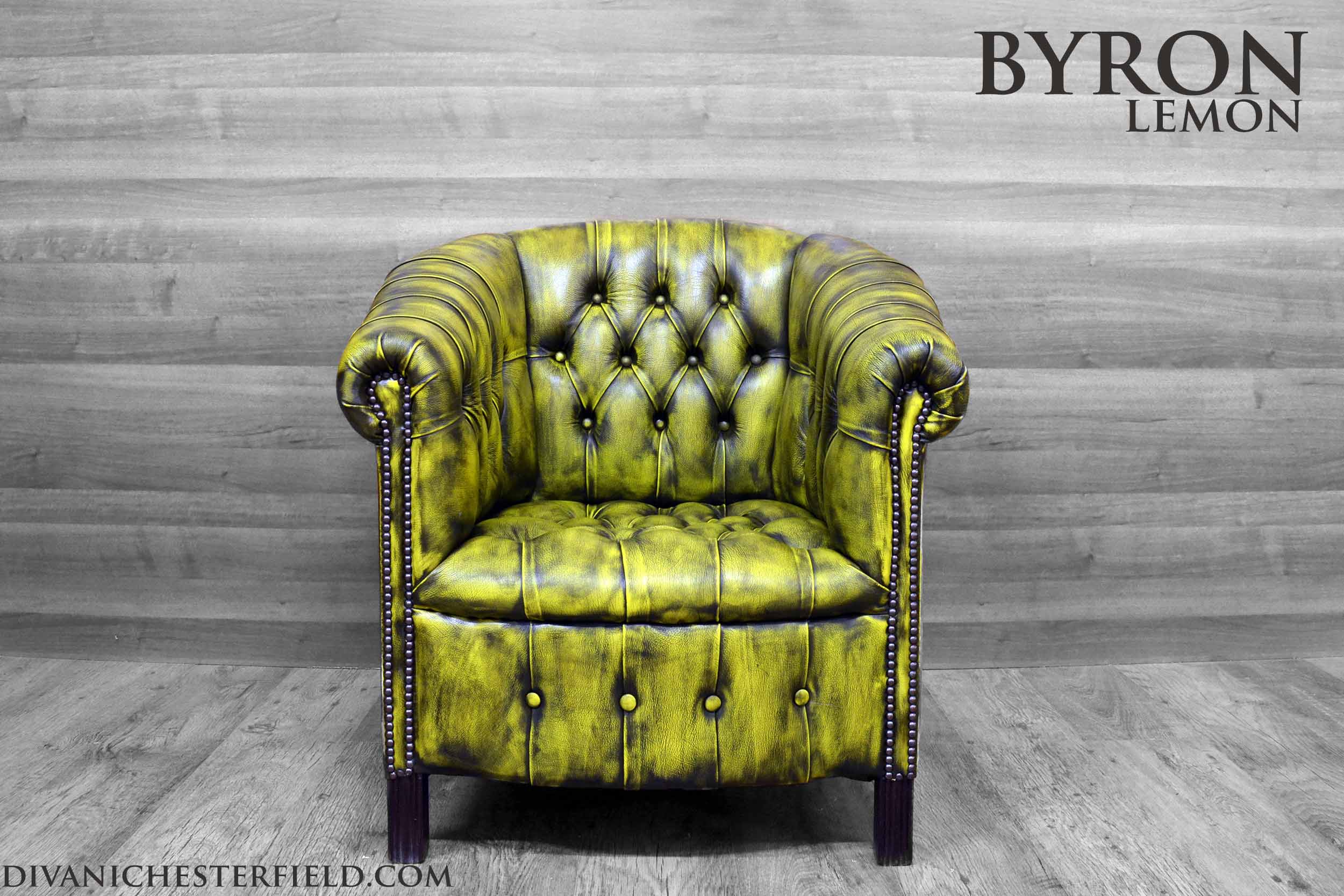 poltrona chester byron pelle vintage Lemon